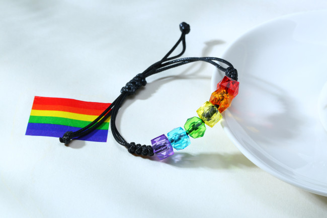 Wholesale 10mm Adjustable Rainbow Beads Bracelet