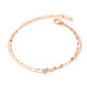 Wholesale Stainless Steel Charm Double Chain CZ Anklet