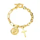 Wholesale Stainless Steel Cross OT Buckle Toggle Bracelet
