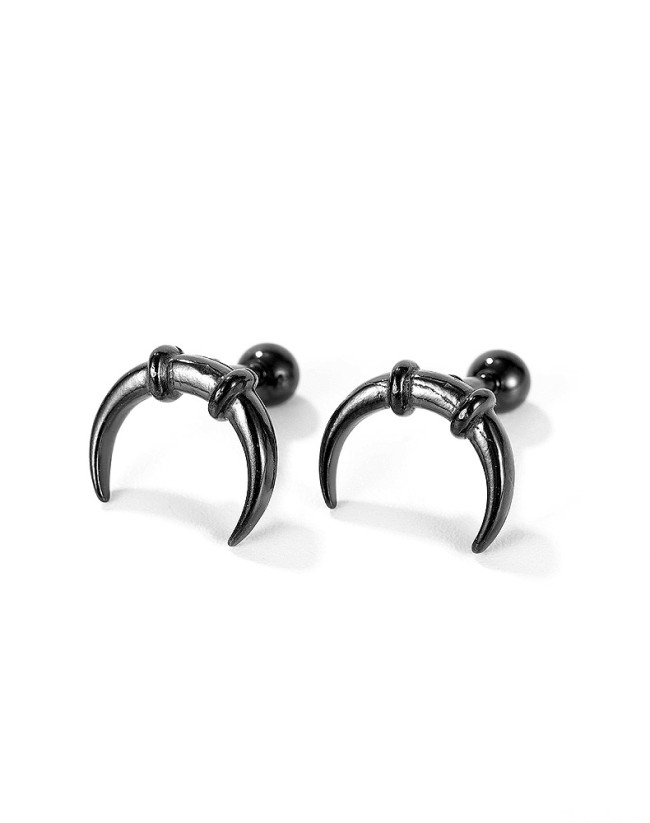 Wholesale Stainless Mens Crescent Moon Stud Earrings