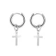 Wholesale Steel Cross Drop Hoop Earrings