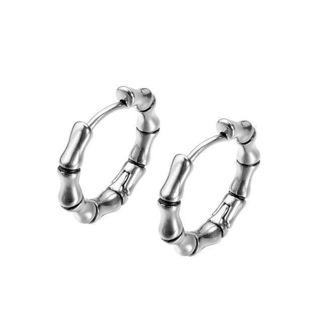 Wholesale Stainless Bamboo Hip-Hop Earrings