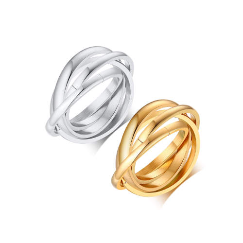 Wholesale Stainless Steel Intertwined Triple Band Ring
