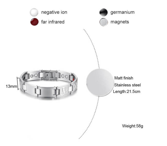 Wholesale Steel Cool Men Magnetic Bracelet