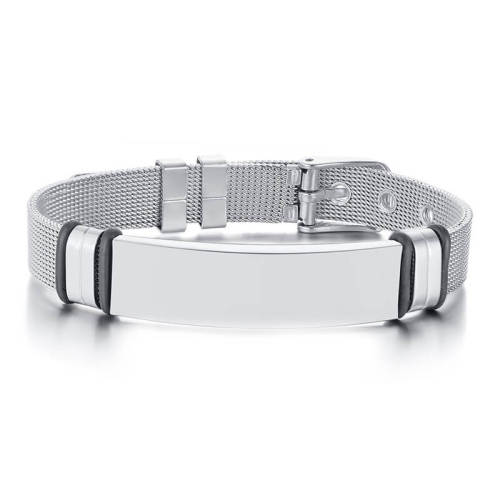 Wholesale Stainless Engraved Mesh Sport ID Bracelets