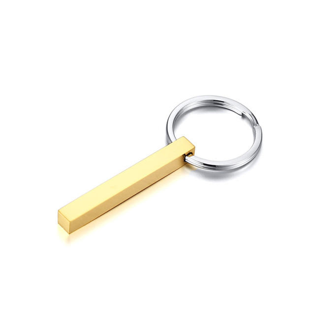 Wholesale Stainless Personalized 3D Bar Keychain