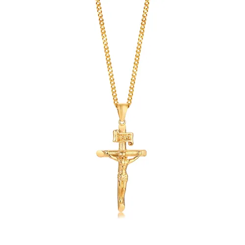 Wholesale Stainless Vintage INRI Jesus Cross Necklace