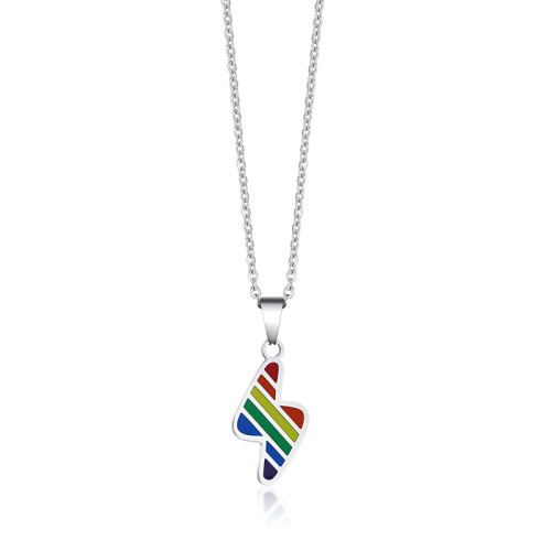 Wholesale Stainless Rainbow Lightning Necklace