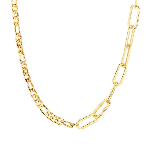 Wholesale Steel Splicing Figaro Chain Necklace