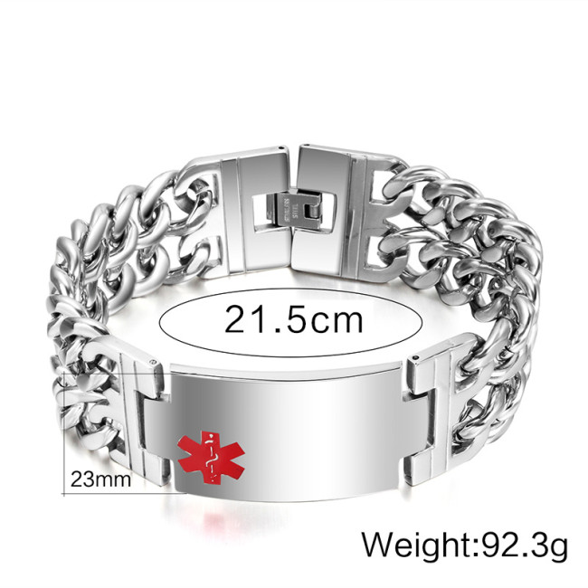Wholesale Stainless Steel Double Chain Medical Bracelets