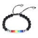 Wholesale Steel Curved Rectangula Pride Beads Bracelet