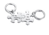 Wholesale Steel Personalized Puzzle Couple keychain