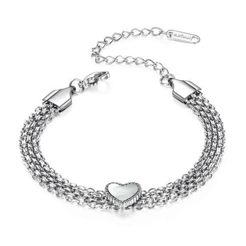 Wholesale Stainless Steel Multi-layer Heart Bracelet