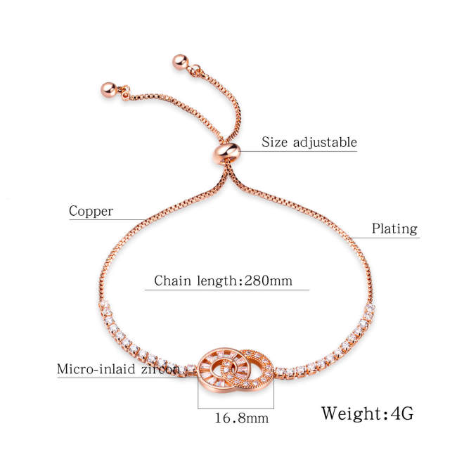 Wholesael Adjustable Interlocking Copper Bracelet