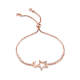 Wholesale Adjustable Star & Moon Copper Bracelet with CZ