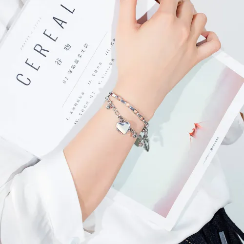 Wholesale Stainless Steel Heart Multi-layer Bracelet