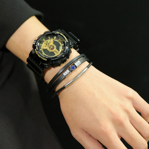 Wholesale IP Bead Multilayer Leather Bracelet With CZ