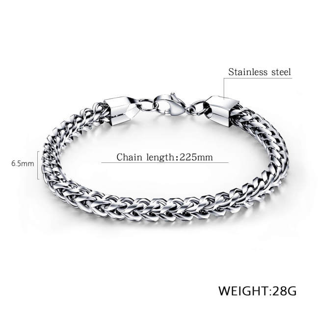 Wholesale Stainless Steel Mens Fishbone Bracelet