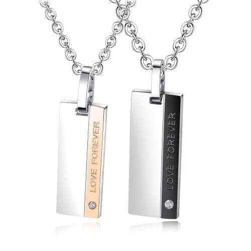 Wholesale Stainless Steel Couple Love Forever  Pendant Necklaces