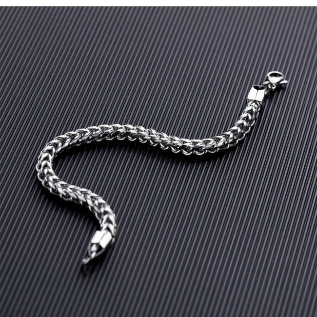 Wholesale Stainless Steel Mens Fishbone Bracelet