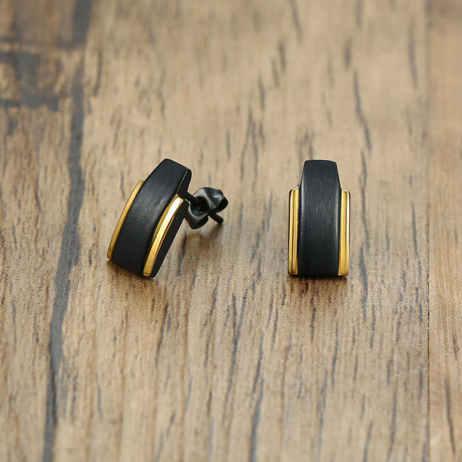 Wholesale Men Black Titanium Stud Earrings