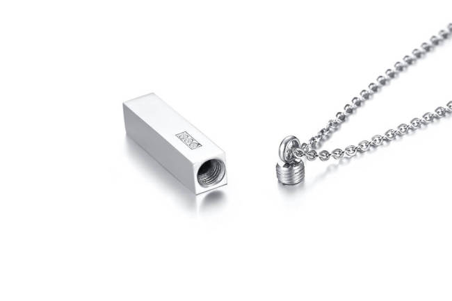 Wholesale Stainless Steel Bar Urn Pendant with CZ