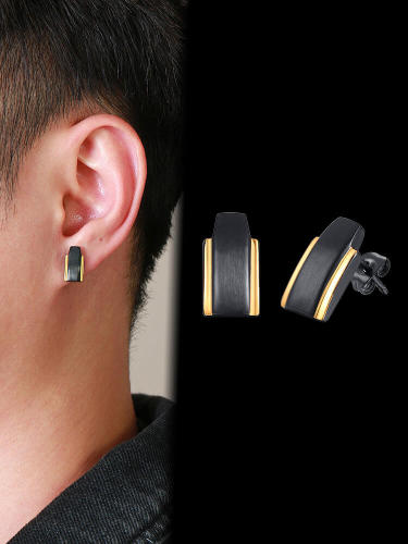 Wholesale Men Black Titanium Stud Earrings