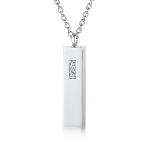 Wholesale Stainless Steel Bar Urn Pendant with CZ