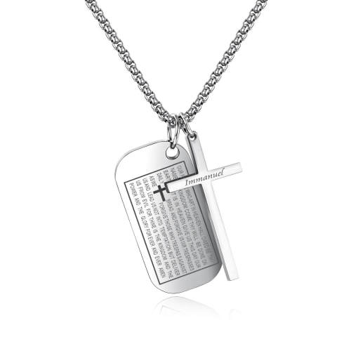 Wholesale Stainless Men's Dog Tag Cross Pendant