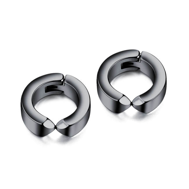 Wholesale Stainless Steel Men's No Pierced Hoop Earrings