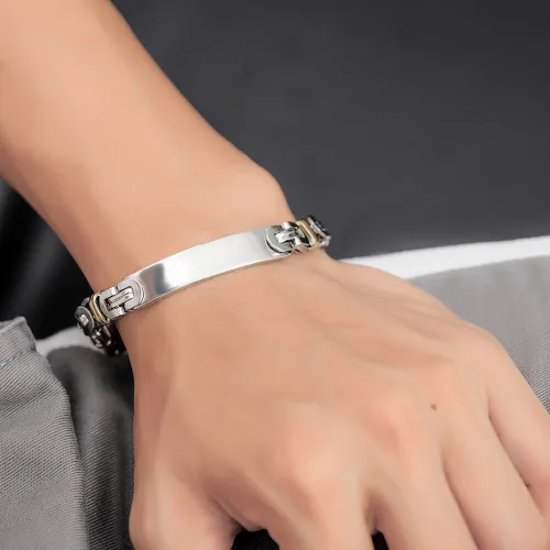 Wholesle Stainless Steel Mens Gold Silver Byzantine Bracelet