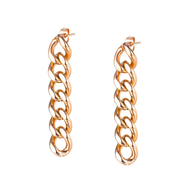 Wholesale Stainless Steel Curb Chain Link Earrings