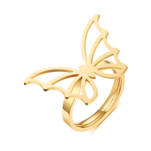Wholesale Stainless Steel Hollow Butterfly Ring