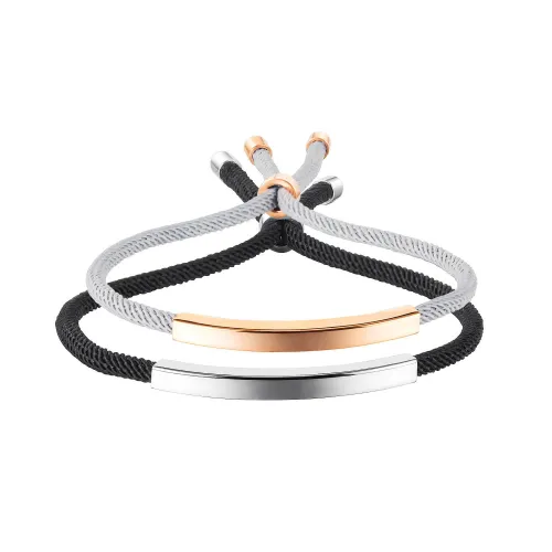 Wholesale Stainless Personalized Adjustable Couple Bar Bracelets