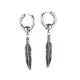 Wholesale Stainless Steel Men's Feather Earrings