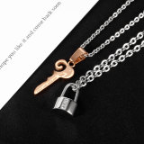 Wholesale Stainless Steel Key Lock Couple Necklaces Set