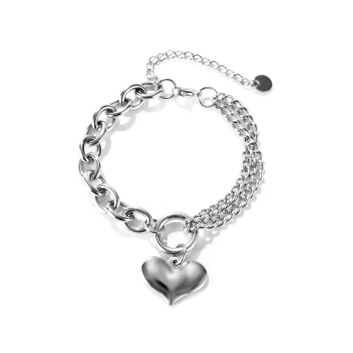 Wholesale Stainless Steel Womens 3d Heart Bracelet