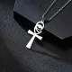 Wholesale Stainless Steel Unique Ankh Cross Pendant with CZ