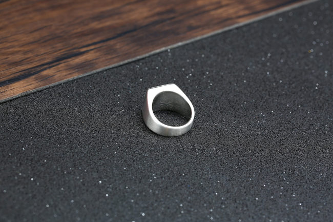 Wholesale Stainless Steel Square Black Stone Seal Ring