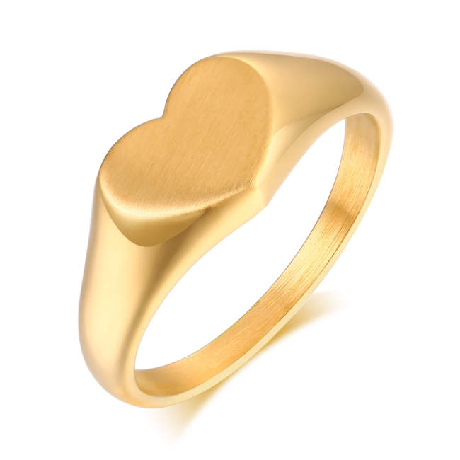 Wholesale Stainless Steel Engravable Heart Seal Ring