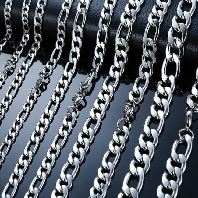 Wholesale Stainless Steel NK 3:1 Figaro Chain Necklace