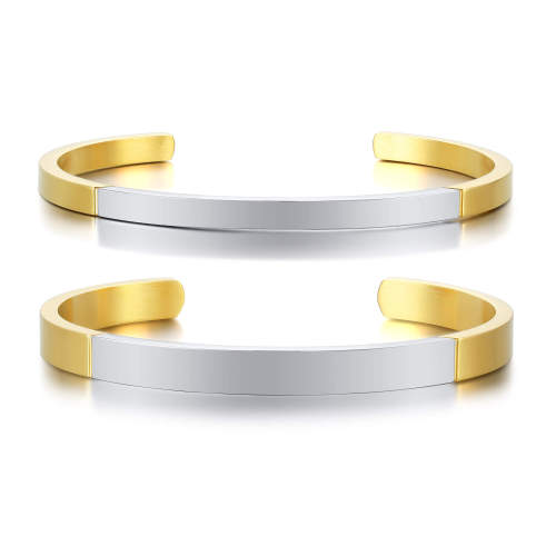 Wholesale Stainless Gold & Silver Two Tone  Couple Bangle