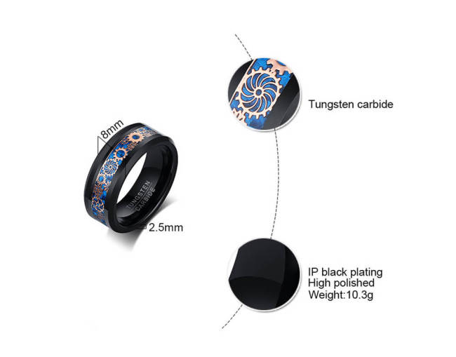 Wholesale Unisex Gear Wheel Tungsten Ring