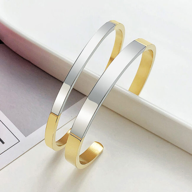 Wholesale Stainless Gold & Silver Two Tone  Couple Bangle
