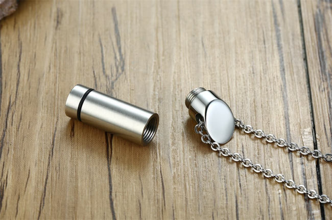 Wholesale Stainless Steel Unique Cylindrical Urn Pendant