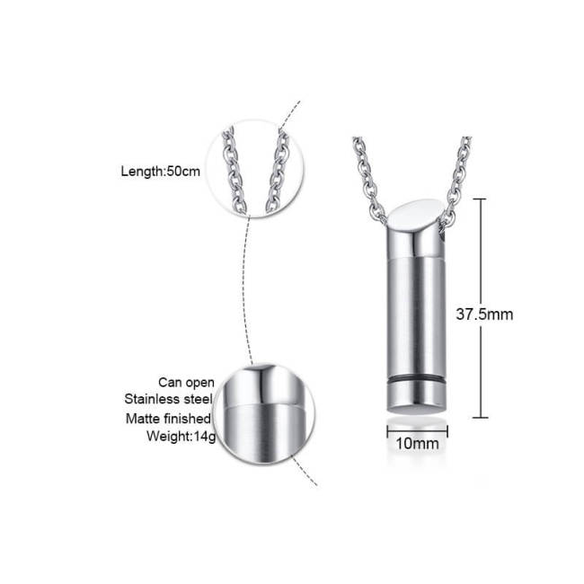 Wholesale Stainless Steel Unique Cylindrical Urn Pendant
