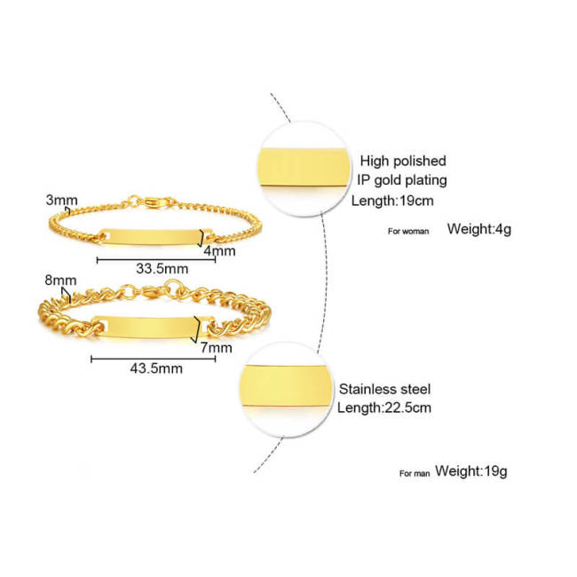 Wholesale Stainless Steel Custom Chain Bracelet Set