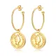 Wholesale Stainless Steel Gold Elizabeth Coin Hoop Earrings