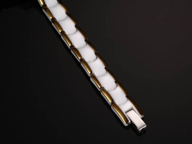 Wholesale Gold White Bio Energy Ceramic Bracelet
