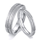 Wholesale Stainless Steel Sandblasted Grooved Couple Ring